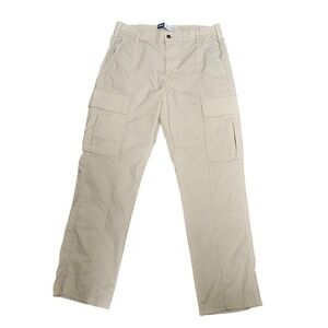 Old Navy Pants Mens Large Beige Straight Leg Cargo Elastic Waist Pockets